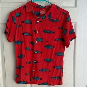 Cat and Jack Red and Blue Fish Print Boy’s Shirt